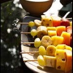 Fruit skewers and Coconut Yogurt dip #stepbystep #recipe masalaherb.com