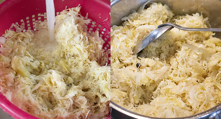 rinse fermented sauerkraut