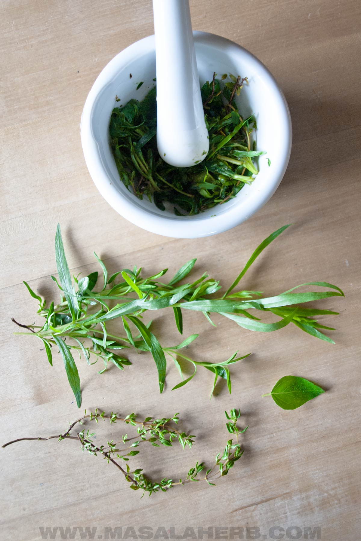 preparing herbs for infusing
