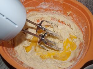 Chocolate Spritz Cookies Recipe - How to Press Cookies [+Chocolate Dipped variety] mixing in the bowl the ingredients www.MasalaHerb.com