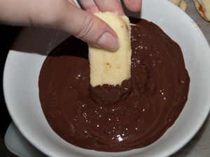 Chocolate Spritz Cookies Recipe - How to Press Cookies [+Chocolate Dipped variety] mixing in the bowl the ingredients www.MasalaHerb.com