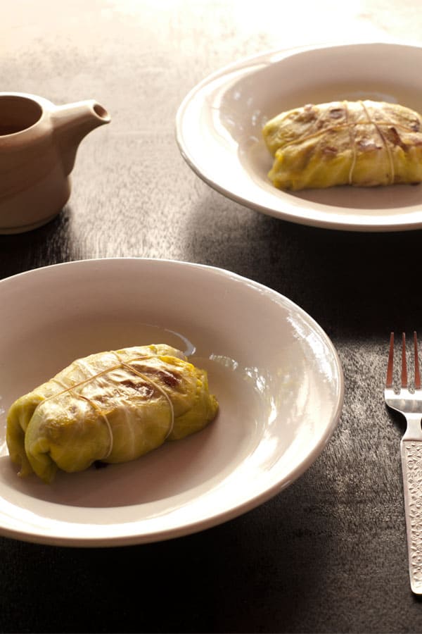 Vegetarian Stuffed Cabbage Rolls Recipe - Healthier German Stuffed Cabbage Rolls www.MasalaHerb.com #German #food