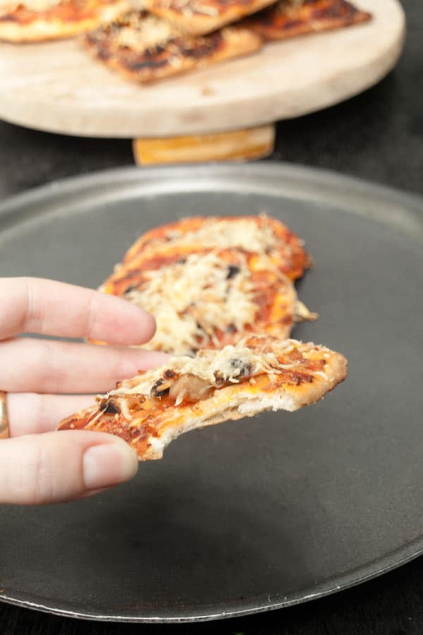 Mini Pizza Recipe with Mushrooms #stepbystep masalaherb.com