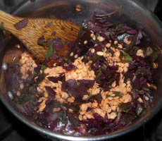 Red Spinach Stir Fry - Tambdi Bhaji Recipe https://www.masalaherb.com