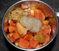Sweet and Sour Papaya Dip Sauce http://masalaherb.com #stepbystep #recipe @masalaherb
