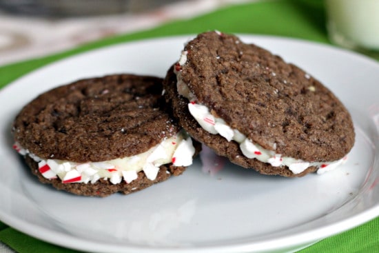 Peppermint Chocolate Sandwich Cookies