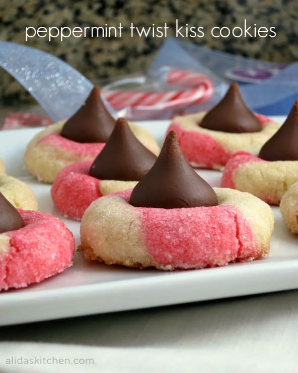 Peppermint Twist Kiss Cookies