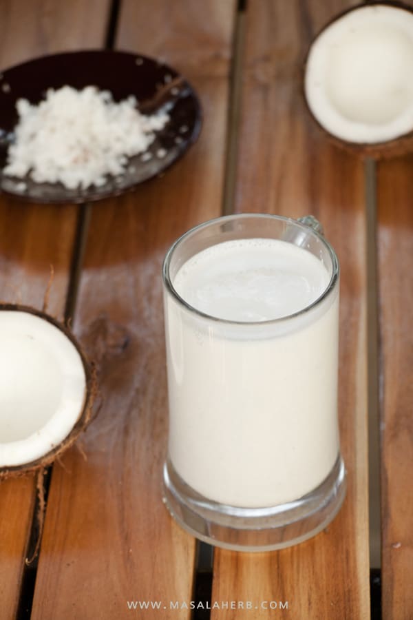 Homemade Coconut Milk www.masalaherb.com #stepbystep #recipe 