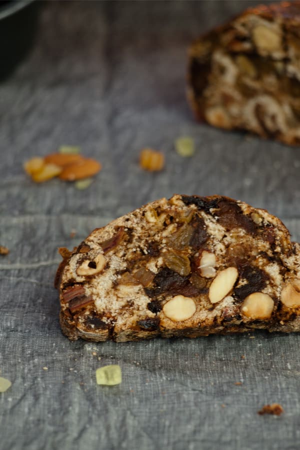 fruit bread with dired fruits and nuts