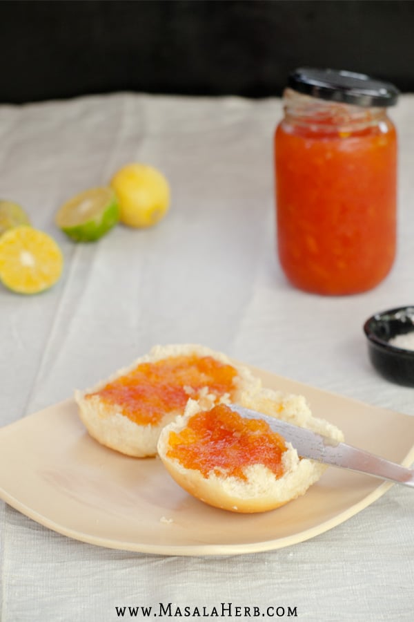 Papaya Lime Jam Recipe www.masalaherb.com