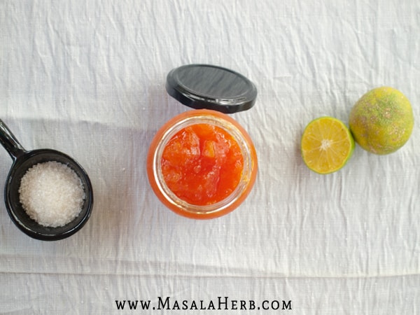 Papaya Jam with Lime Recipe {without pectin} - How to make papaya jam www.masalaherb.com