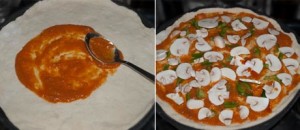 Spicy Vegetarian Mushroom Pizza masalaherb.com