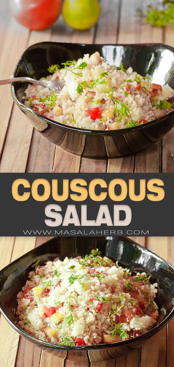 Mediterranean Couscous Salad Recipe pin image