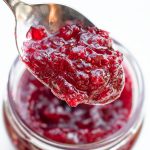 lingonberry jam homemade in a jar and spoon