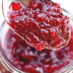 lingonberry jam on a spoon