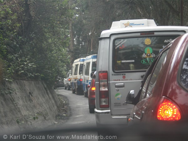 Traveling South India www.masalaherb.com Indian traffic near Connor Ooty Tamil Nadu