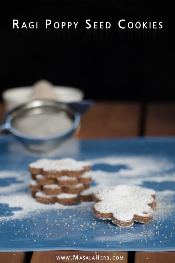 Ragi Poppy Seed Cookies - healthier Fingermillet cookie recipe www.masalaherb.com