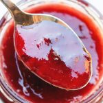 spoon of plum jam