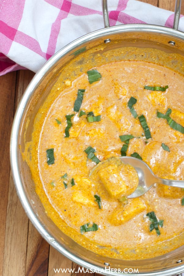 Easy and Quick Paneer Korma Recipe - Mughlai Shahi Paneer Korma Curry