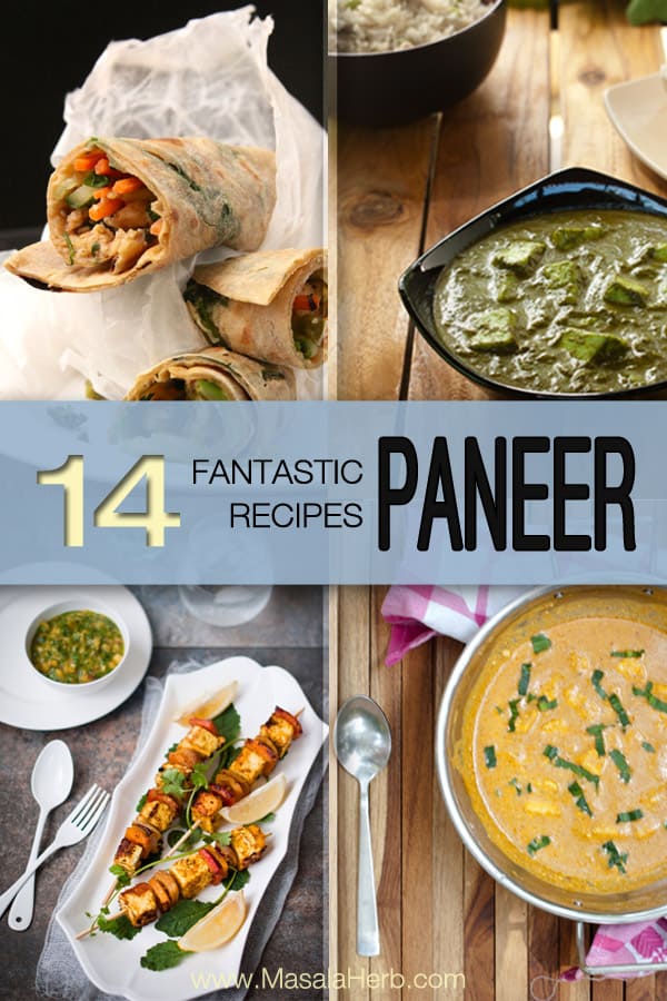 14 fantastic Paneer Recipes - Vegetarian Indian Cottage Cheese Dinner Idea! www.masalaherb.com