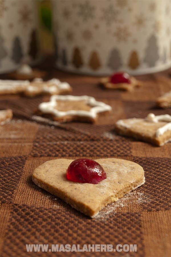 german lebkuchen cookies with candied cherries