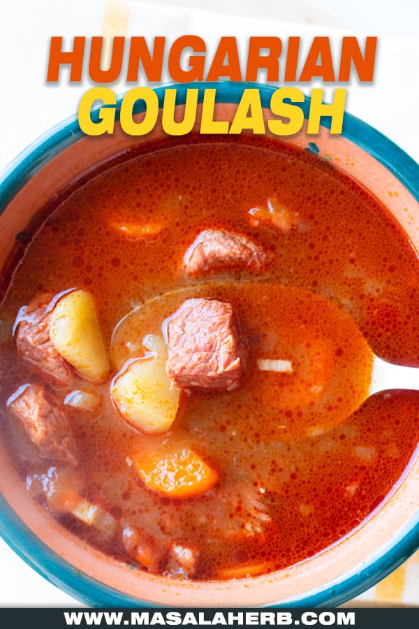 hungarian goulash soup close up