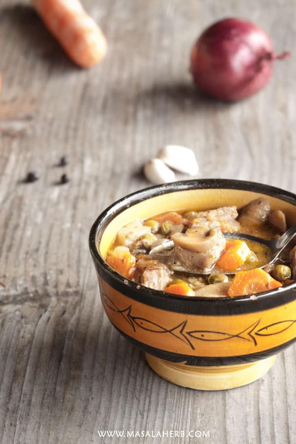 Winter Veal Stew - French Ragout Recipe www.MasalaHerb.com