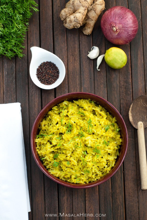 Aromatic Cilantro Lime Rice Recipe [Easy], How to make fresh Coriander lemon Rice from scratch with the step by step recipe instructions and including pictures www.MasalaHerb.com #rice #lime #cilantro #masalaherb