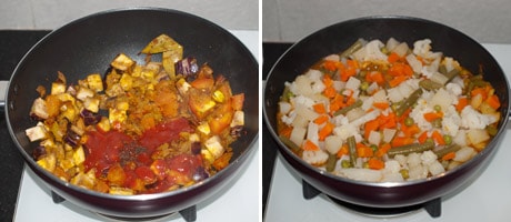 Vegetable Korma Recipe - Simple creamy mix veg kurma curry {without coconut} www.MasalaHerb.com
