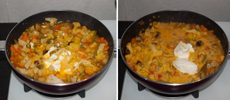 Vegetable Korma Recipe - Simple creamy mix veg kurma curry {without coconut} www.MasalaHerb.com
