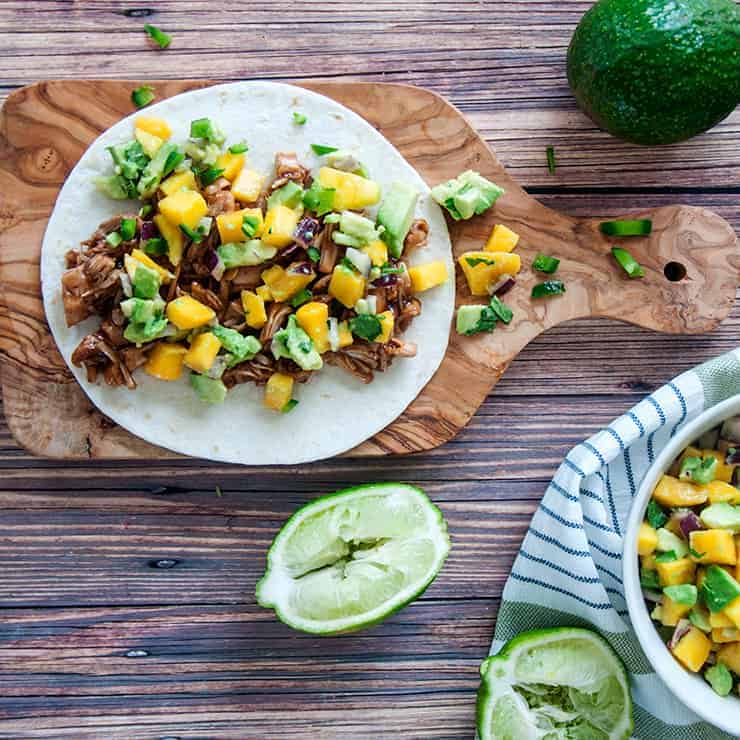 BBQ Jackfruit Tacos with Mango Salsa