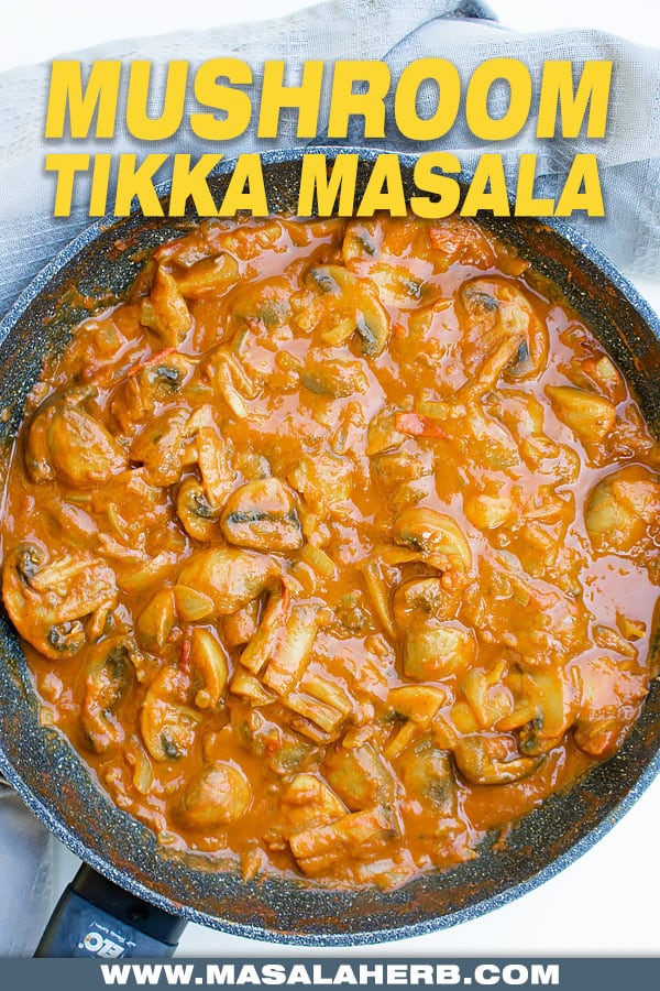 tikka masala curry with mushrooms pin picture