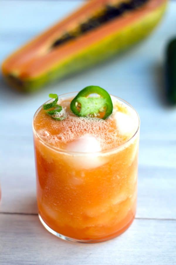 10+ Papaya Recipes that will make you want to have more! - Tropical Papaya Jalapeño Refresher- Roundup Collection at www.MasalaHerb.com
