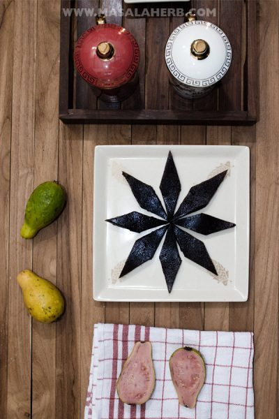 Guava Cheese Recipe aka Guava Paste Vegan [+Video] what are Guavas? how to eat Guava? Guavas health benefits. Guavas juice. Guava Jam. www.MasalaHerb.com #masalaherb #tropicalfruits #vegan #sweets