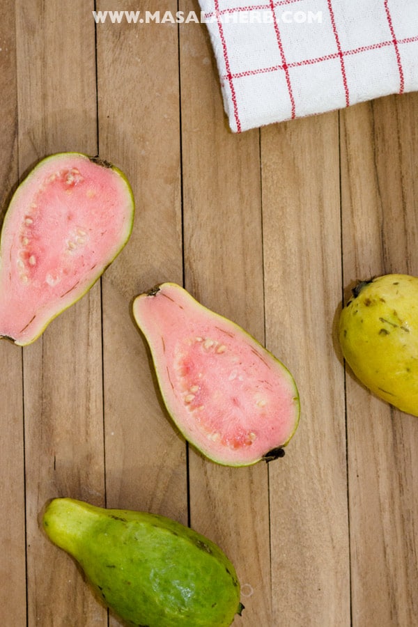 Pink pear-shaped Guava variety