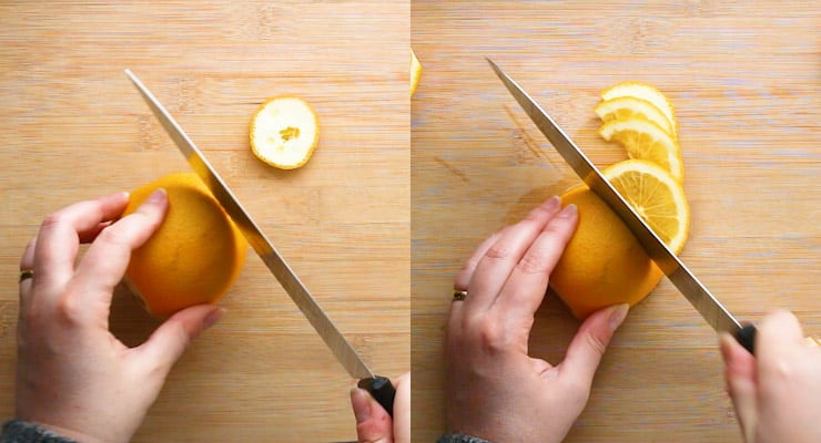 cutting orange