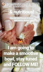 Pomelo Fruit Smoothie - What is Pomelo, Pummelo, Pomello [How to open + eat it] - the biggest natural citrus fruit in the world and stuffed with health benefits, a pomelo can weigh 2 kgs. www.MasalaHerb.com