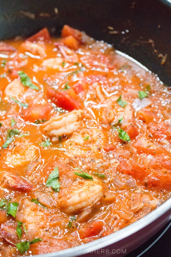 One Pot Shrimp Fra Diavolo Recipe Easy & Quick - Spicy Shrimp Diablo Sauce for pasta, rice or polenta/grits