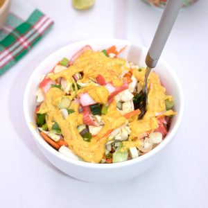 Easy Crab Salad Recipe [Seafood Salad] with curry mayo dressing