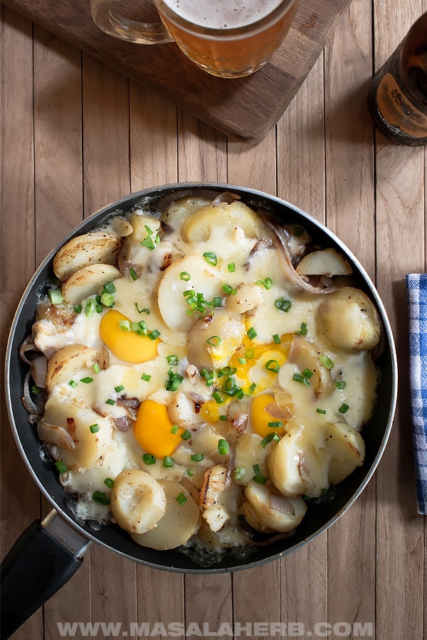 Gröstl Cheese Eggs and Potatoes Skillet