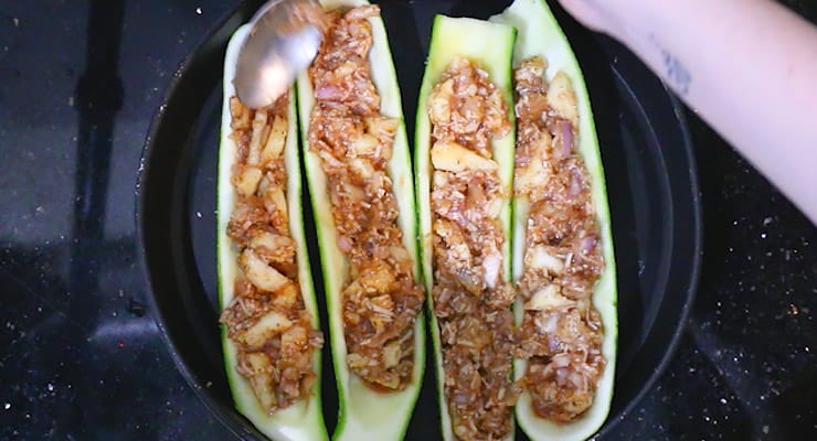 stuff hollow zucchini boats