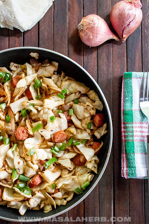 Quick Cabbage Sausage Skillet