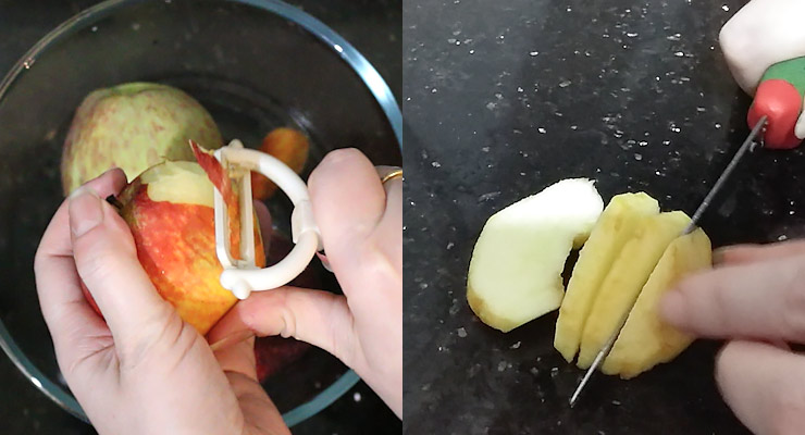 peel and slice apple