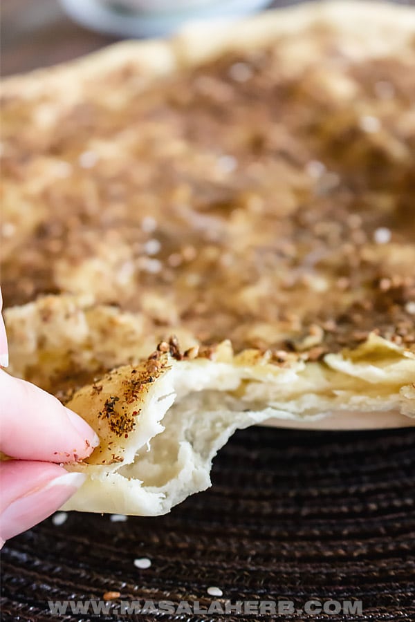 Lebanese Zaatar Bread - Manakish, Manoushe Flatbread Recipe