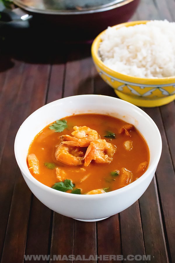 Thai Red Curry Shrimp Recipe with Coconut Milk