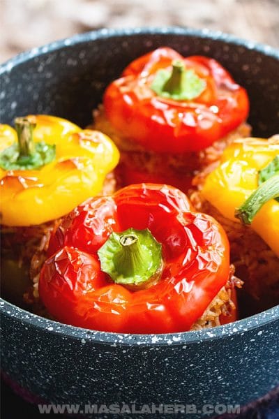 Vegan Stuffed Peppers Recipe with Rice