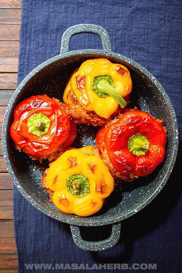 Vegan Stuffed Peppers Recipe with Rice