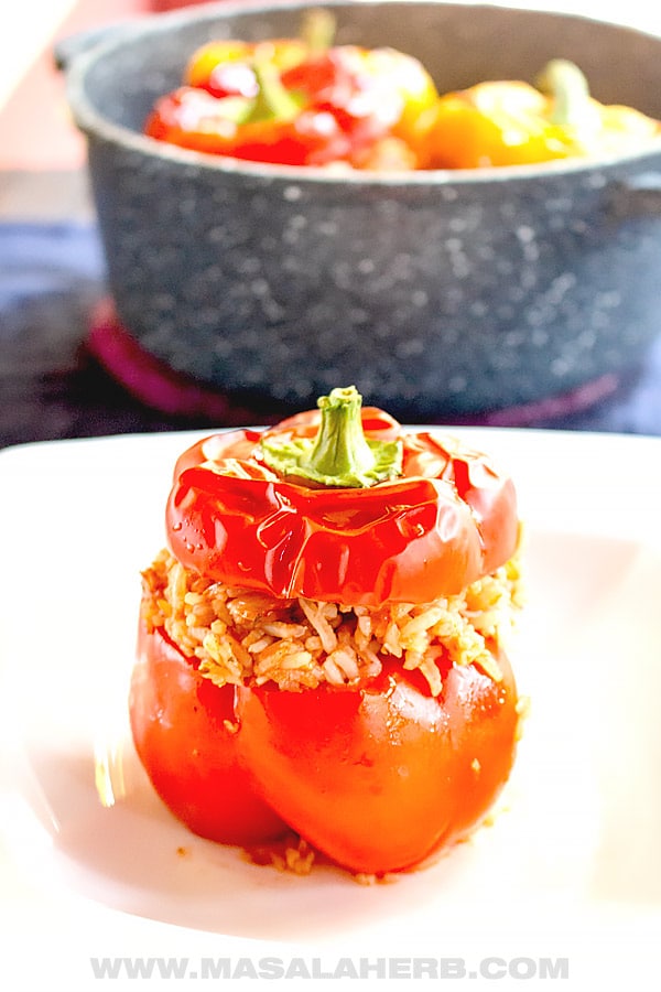 Vegan Stuffed Peppers Recipe with Rice