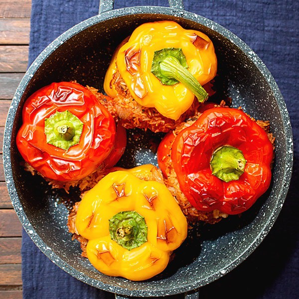 Vegan Stuffed Peppers Recipe with Rice
