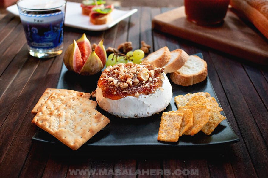 Easy Baked Brie with Fig Jam and Walnuts